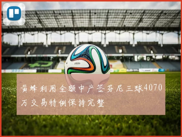 黄蜂利用全额中产签芬尼三球4070万交易特例保持完整